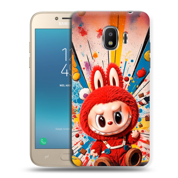 Силиконовый противоударный чехол на Samsung Galaxy J2 (2018) с принтом Labubu Лабубу Силиконовый противоударный чехол на Samsung Galaxy J2 (2018) с принтом Labubu Лабубу