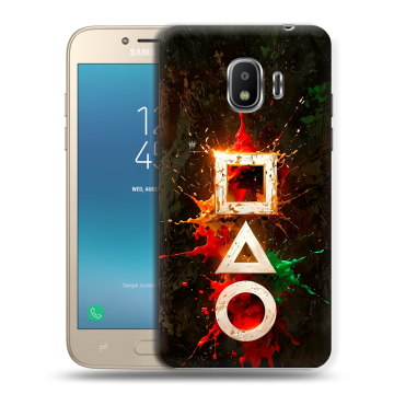 Силиконовый противоударный чехол на Samsung Galaxy J2 (2018) с принтом Squid Game Игра кальмара Силиконовый противоударный чехол на Samsung Galaxy J2 (2018) с принтом Squid Game Игра кальмара