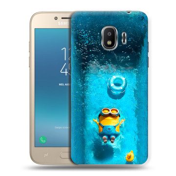 Силиконовый противоударный чехол на Samsung Galaxy J2 (2018) с принтом Миньоны Силиконовый противоударный чехол на Samsung Galaxy J2 (2018) с принтом Миньоны