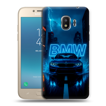 Силиконовый противоударный чехол на Samsung Galaxy J2 (2018) с принтом BMW БМВ Силиконовый противоударный чехол на Samsung Galaxy J2 (2018) с принтом BMW БМВ