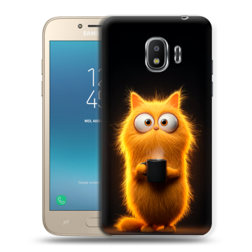 Силиконовый противоударный чехол на Samsung Galaxy J2 (2018) с принтом Смешной кот Силиконовый противоударный чехол на Samsung Galaxy J2 (2018) с принтом Смешной кот
