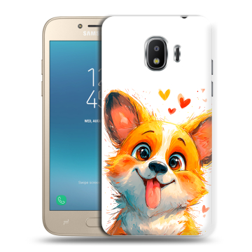 Силиконовый противоударный чехол на Samsung Galaxy J2 (2018) с принтом корги Силиконовый противоударный чехол на Samsung Galaxy J2 (2018) с принтом корги