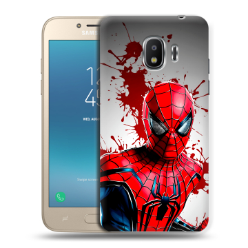Силиконовый противоударный чехол на Samsung Galaxy J2 (2018) с принтом Spiderman Человек паук Силиконовый противоударный чехол на Samsung Galaxy J2 (2018) с принтом Spiderman Человек паук