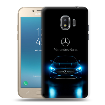 Силиконовый противоударный чехол на Samsung Galaxy J2 (2018) с принтом Mercedes Мерседес Силиконовый противоударный чехол на Samsung Galaxy J2 (2018) с принтом Mercedes Мерседес