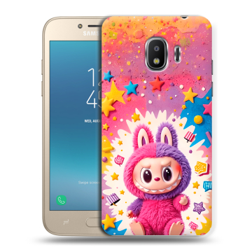 Силиконовый противоударный чехол на Samsung Galaxy J2 (2018) с принтом Labubu Лабубу Силиконовый противоударный чехол на Samsung Galaxy J2 (2018) с принтом Labubu Лабубу