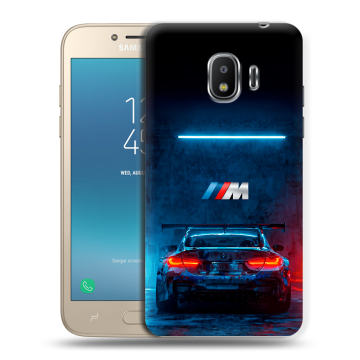 Силиконовый противоударный чехол на Samsung Galaxy J2 (2018) с принтом BMW БМВ Силиконовый противоударный чехол на Samsung Galaxy J2 (2018) с принтом BMW БМВ