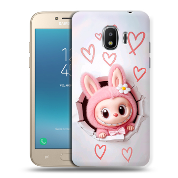 Силиконовый противоударный чехол на Samsung Galaxy J2 (2018) с принтом Labubu Лабубу Силиконовый противоударный чехол на Samsung Galaxy J2 (2018) с принтом Labubu Лабубу