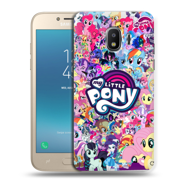 Силиконовый противоударный чехол на Samsung Galaxy J2 (2018) с принтом My little pony Дружба чудо Силиконовый противоударный чехол на Samsung Galaxy J2 (2018) с принтом My little pony Дружба чудо