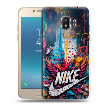 Силиконовый противоударный чехол на Samsung Galaxy J2 (2018) с принтом Nike Найк Силиконовый противоударный чехол на Samsung Galaxy J2 (2018) с принтом Nike Найк