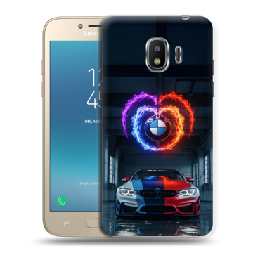 Силиконовый противоударный чехол на Samsung Galaxy J2 (2018) с принтом BMW БМВ Силиконовый противоударный чехол на Samsung Galaxy J2 (2018) с принтом BMW БМВ