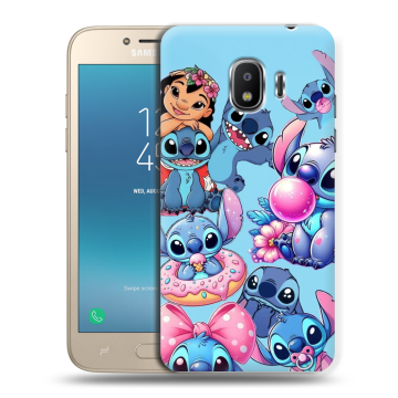 Силиконовый противоударный чехол на Samsung Galaxy J2 (2018) с принтом Лило и Стич Силиконовый противоударный чехол на Samsung Galaxy J2 (2018) с принтом Лило и Стич