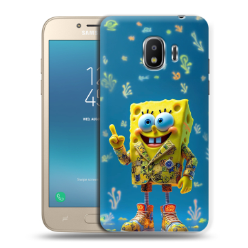 Силиконовый противоударный чехол на Samsung Galaxy J2 (2018) с принтом Спанч боб Спанчбоб Силиконовый противоударный чехол на Samsung Galaxy J2 (2018) с принтом Спанч боб Спанчбоб