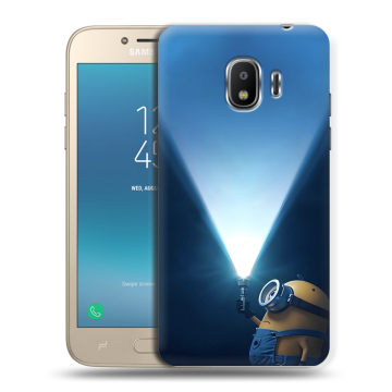 Силиконовый противоударный чехол на Samsung Galaxy J2 (2018) с принтом Миньоны Силиконовый противоударный чехол на Samsung Galaxy J2 (2018) с принтом Миньоны
