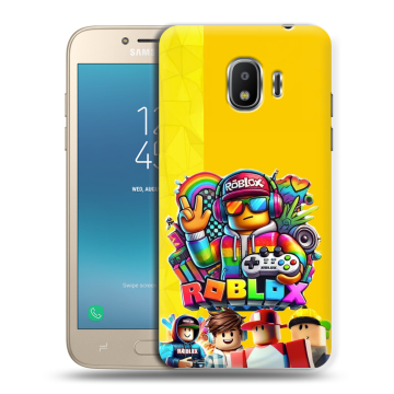 Силиконовый противоударный чехол на Samsung Galaxy J2 (2018) с принтом Roblox Роблокс Силиконовый противоударный чехол на Samsung Galaxy J2 (2018) с принтом Roblox Роблокс