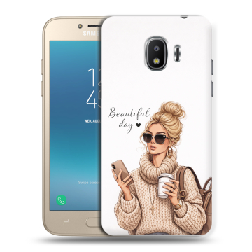 Силиконовый противоударный чехол на Samsung Galaxy J2 (2018) с принтом женский Силиконовый противоударный чехол на Samsung Galaxy J2 (2018) с принтом женский