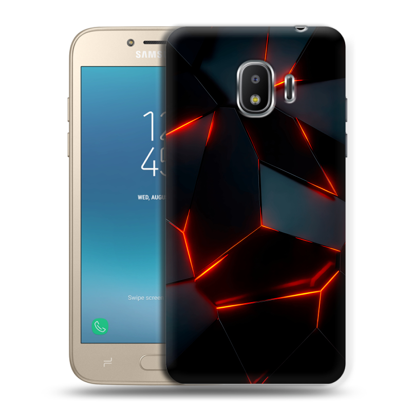 Силиконовый противоударный чехол на Samsung Galaxy J2 (2018) с принтом Яркие абстракции Силиконовый противоударный чехол на Samsung Galaxy J2 (2018) с принтом Яркие абстракции