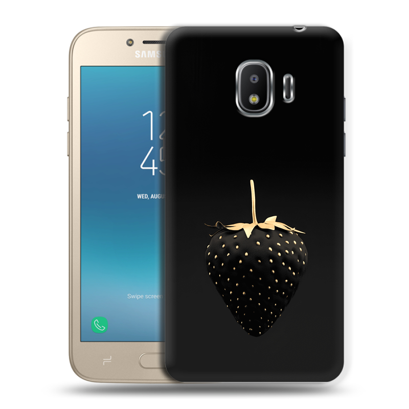 Пластиковый чехол на Samsung Galaxy J2 (2018) с принтом Черная клубника Пластиковый чехол на Samsung Galaxy J2 (2018) с принтом Черная клубника