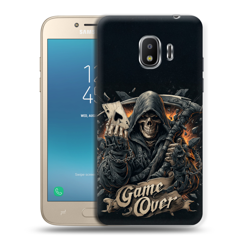 Пластиковый чехол на Samsung Galaxy J2 (2018) с принтом Скелет карты Пластиковый чехол на Samsung Galaxy J2 (2018) с принтом Скелет карты