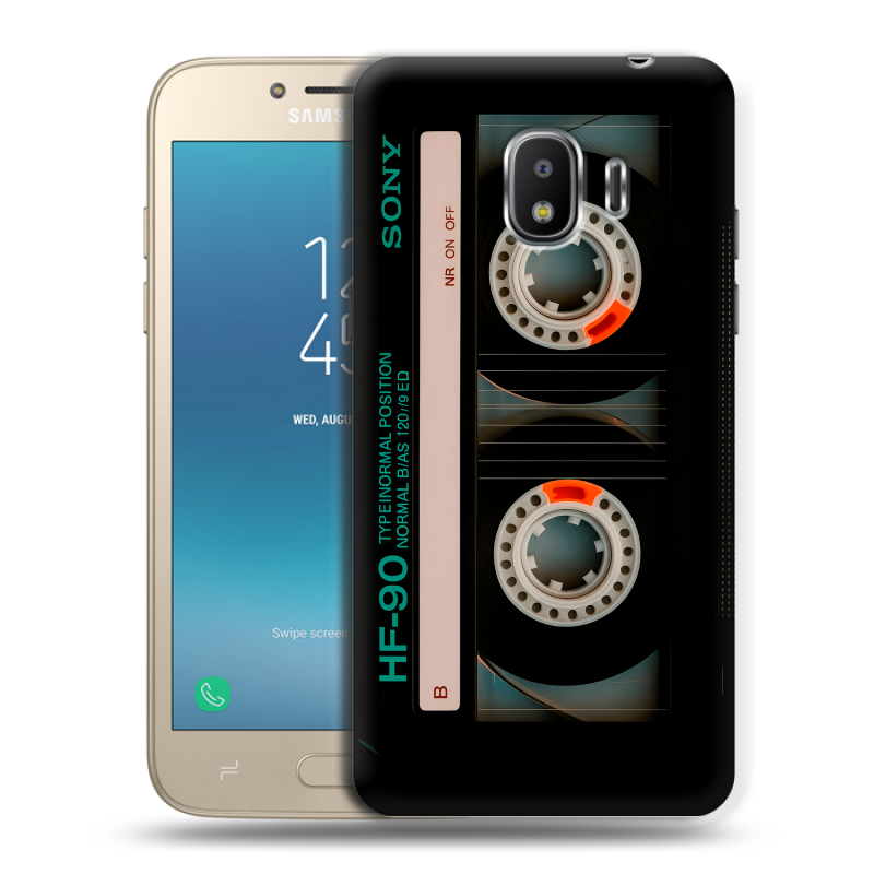 Пластиковый чехол на Samsung Galaxy J2 (2018) с принтом Кассета Пластиковый чехол на Samsung Galaxy J2 (2018) с принтом Кассета