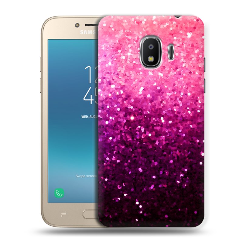 Силиконовый противоударный чехол на Samsung Galaxy J2 (2018) с принтом Блестки Силиконовый противоударный чехол на Samsung Galaxy J2 (2018) с принтом Блестки