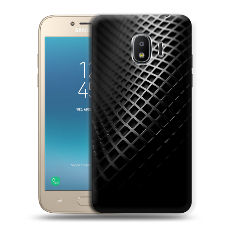 Силиконовый противоударный чехол на Samsung Galaxy J2 (2018) с принтом Текстура металла Силиконовый противоударный чехол на Samsung Galaxy J2 (2018) с принтом Текстура металла