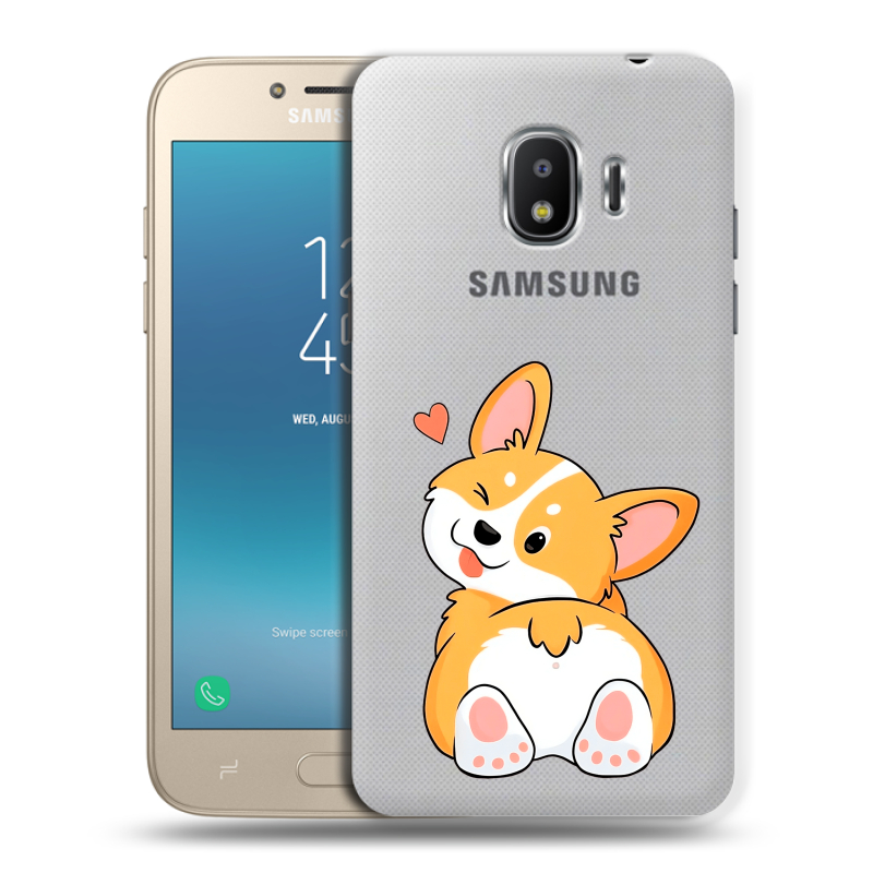 Пластиковый чехол на Samsung Galaxy J2 (2018) с принтом Корги Пластиковый чехол на Samsung Galaxy J2 (2018) с принтом Корги