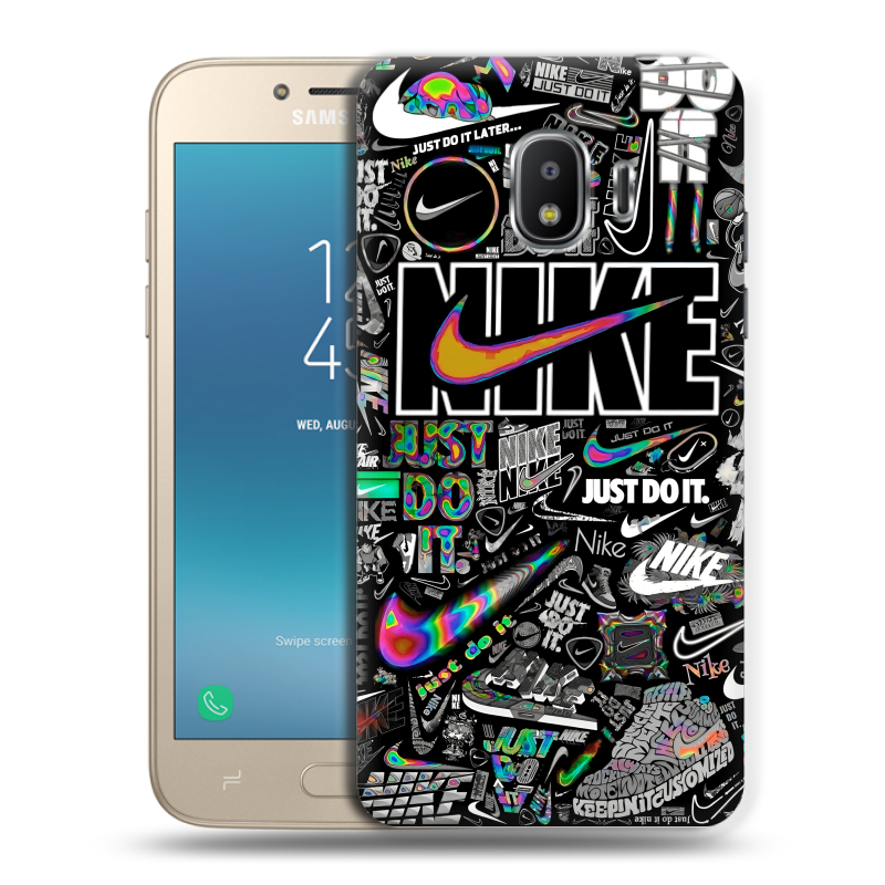 Пластиковый чехол на Samsung Galaxy J2 (2018) с принтом Найк Пластиковый чехол на Samsung Galaxy J2 (2018) с принтом Найк