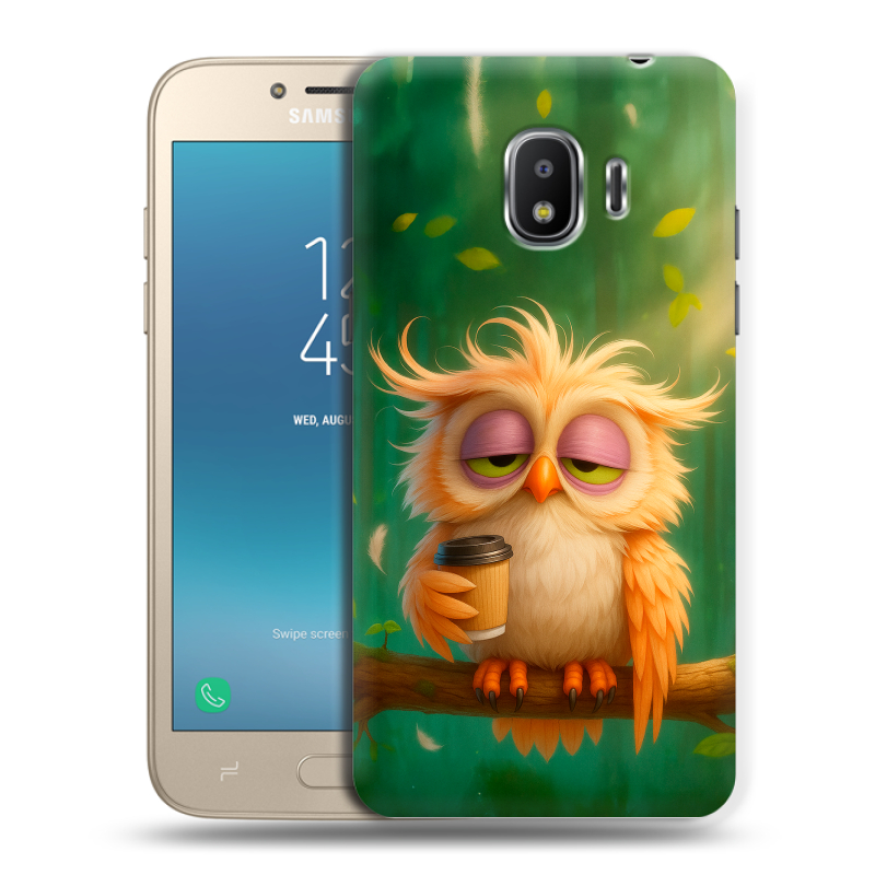 Пластиковый чехол на Samsung Galaxy J2 (2018) с принтом сова Пластиковый чехол на Samsung Galaxy J2 (2018) с принтом сова