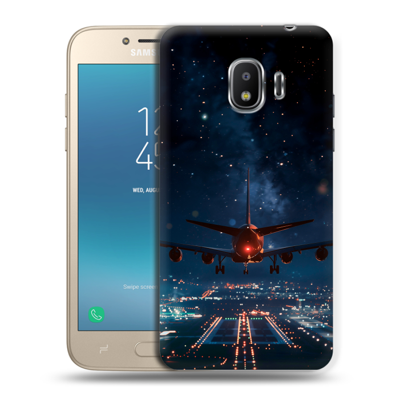 Пластиковый чехол на Samsung Galaxy J2 (2018) с принтом самолет Пластиковый чехол на Samsung Galaxy J2 (2018) с принтом самолет