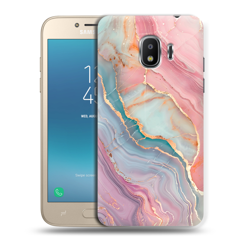 Пластиковый чехол на Samsung Galaxy J2 (2018) с принтом розовый мрамор Пластиковый чехол на Samsung Galaxy J2 (2018) с принтом розовый мрамор