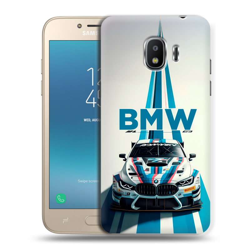 Пластиковый чехол на Samsung Galaxy J2 (2018) с принтом БМВ BMW Пластиковый чехол на Samsung Galaxy J2 (2018) с принтом БМВ BMW