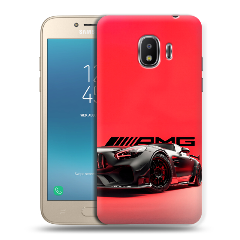 Силиконовый противоударный чехол на Samsung Galaxy J2 (2018) с принтом Мерседес Mercedes AMG Силиконовый противоударный чехол на Samsung Galaxy J2 (2018) с принтом Мерседес Mercedes AMG