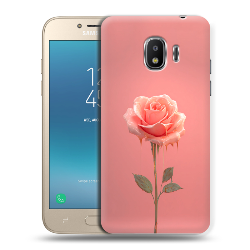 Силиконовый противоударный чехол на Samsung Galaxy J2 (2018) с принтом Розовая роза Силиконовый противоударный чехол на Samsung Galaxy J2 (2018) с принтом Розовая роза