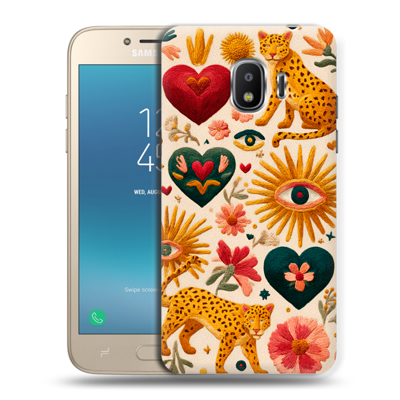 Силиконовый противоударный чехол на Samsung Galaxy J2 (2018) с принтом Модный принт Силиконовый противоударный чехол на Samsung Galaxy J2 (2018) с принтом Модный принт