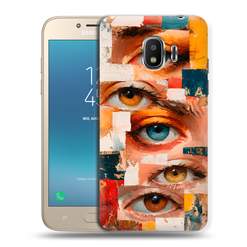 Силиконовый противоударный чехол на Samsung Galaxy J2 (2018) с принтом Модный принт Силиконовый противоударный чехол на Samsung Galaxy J2 (2018) с принтом Модный принт