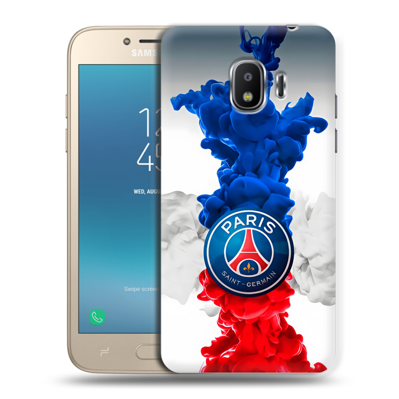 Силиконовый противоударный чехол на Samsung Galaxy J2 (2018) с принтом PSG ПСЖ Силиконовый противоударный чехол на Samsung Galaxy J2 (2018) с принтом PSG ПСЖ