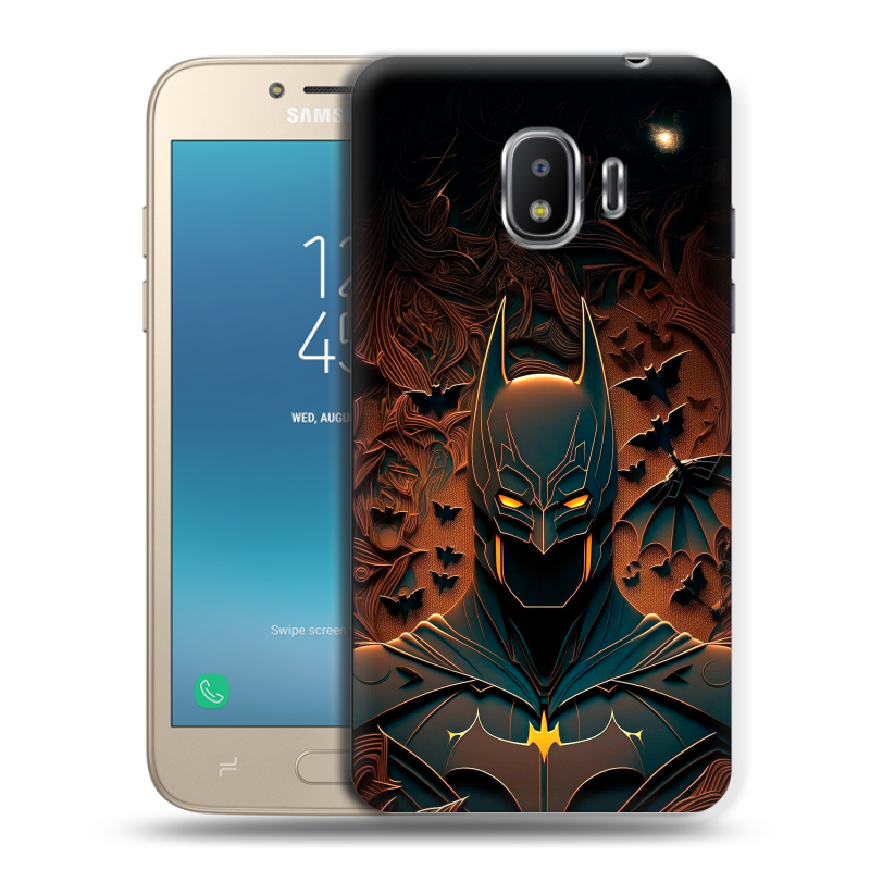 Пластиковый чехол на Samsung Galaxy J2 (2018) с принтом Batman Бэтмен Пластиковый чехол на Samsung Galaxy J2 (2018) с принтом Batman Бэтмен