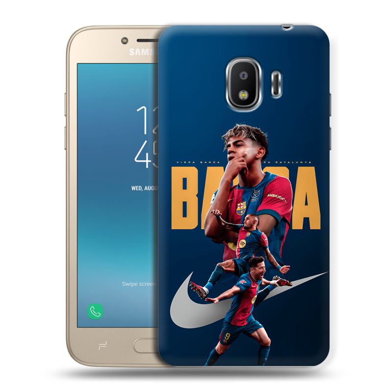 Пластиковый чехол на Samsung Galaxy J2 (2018) с принтом Барселона Barca Yamal Пластиковый чехол на Samsung Galaxy J2 (2018) с принтом Барселона Barca Yamal