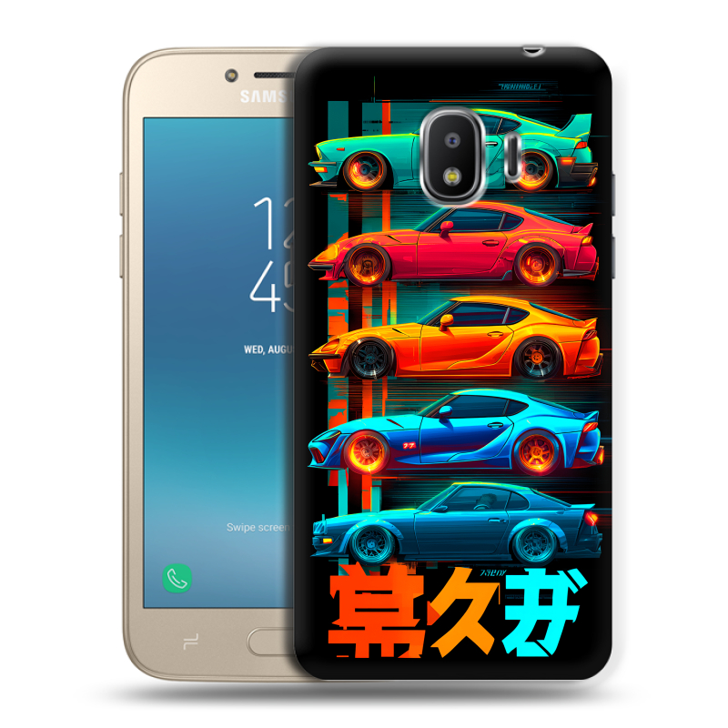 Пластиковый чехол на Samsung Galaxy J2 (2018) с принтом машины тачки Пластиковый чехол на Samsung Galaxy J2 (2018) с принтом машины тачки