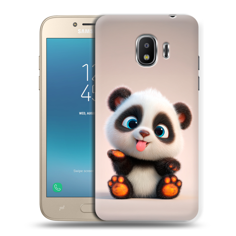 Пластиковый чехол на Samsung Galaxy J2 (2018) с принтом милая панда Пластиковый чехол на Samsung Galaxy J2 (2018) с принтом милая панда