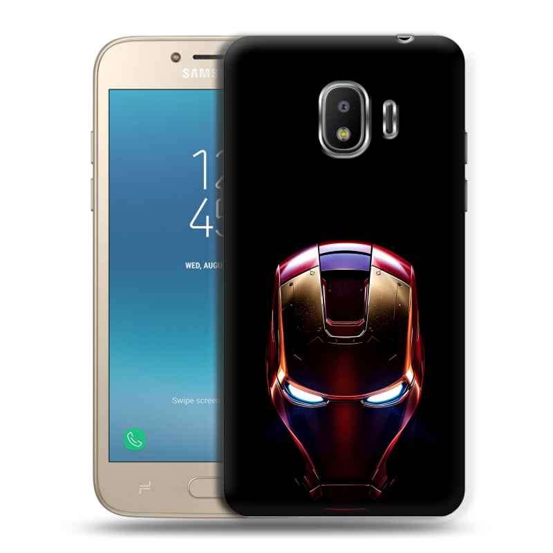 Силиконовый противоударный чехол на Samsung Galaxy J2 (2018) с принтом IronMan Железный человек Силиконовый противоударный чехол на Samsung Galaxy J2 (2018) с принтом IronMan Железный человек