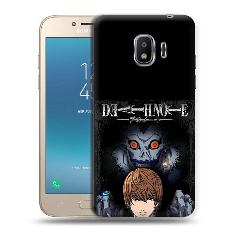 Силиконовый противоударный чехол на Samsung Galaxy J2 (2018) с принтом Death note Тетрадь смерти Силиконовый противоударный чехол на Samsung Galaxy J2 (2018) с принтом Death note Тетрадь смерти