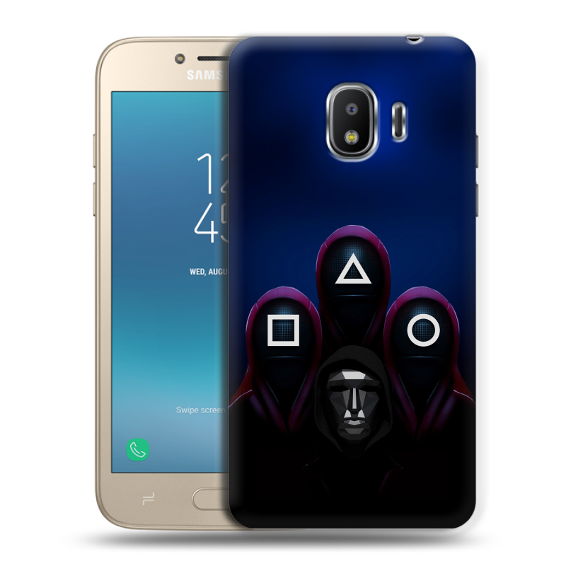 Пластиковый чехол на Samsung Galaxy J2 (2018) с принтом Игра Кальмара Пластиковый чехол на Samsung Galaxy J2 (2018) с принтом Игра Кальмара