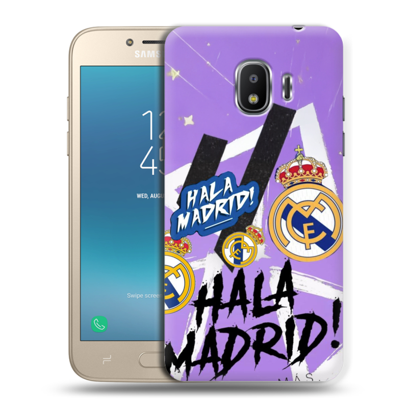 Пластиковый чехол на Samsung Galaxy J2 (2018) с принтом Real Madrid Реал Мадрид Пластиковый чехол на Samsung Galaxy J2 (2018) с принтом Real Madrid Реал Мадрид
