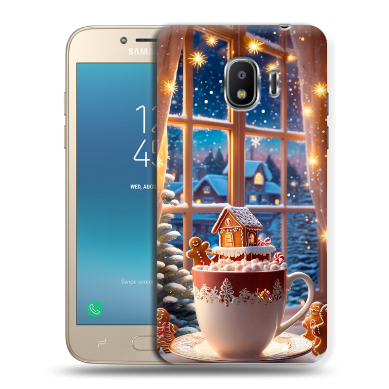 Пластиковый чехол на Samsung Galaxy J2 (2018) с принтом Новый год Пластиковый чехол на Samsung Galaxy J2 (2018) с принтом Новый год