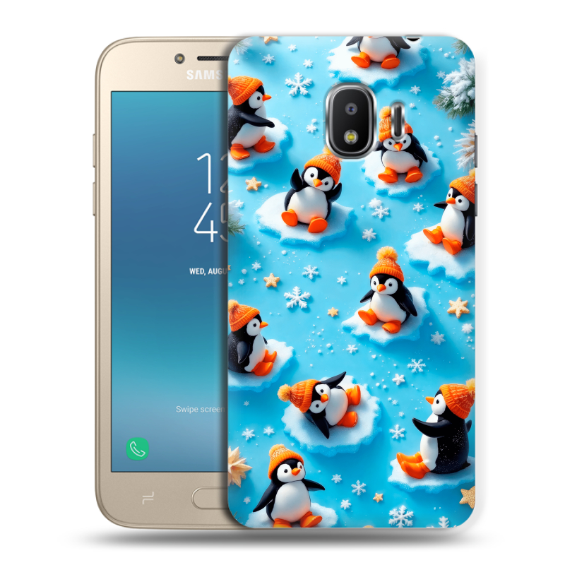 Пластиковый чехол на Samsung Galaxy J2 (2018) с принтом Новый год Пластиковый чехол на Samsung Galaxy J2 (2018) с принтом Новый год