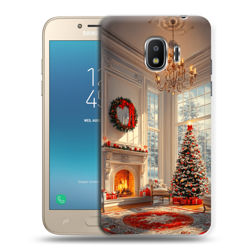 Пластиковый чехол на Samsung Galaxy J2 (2018) с принтом Новый год Пластиковый чехол на Samsung Galaxy J2 (2018) с принтом Новый год