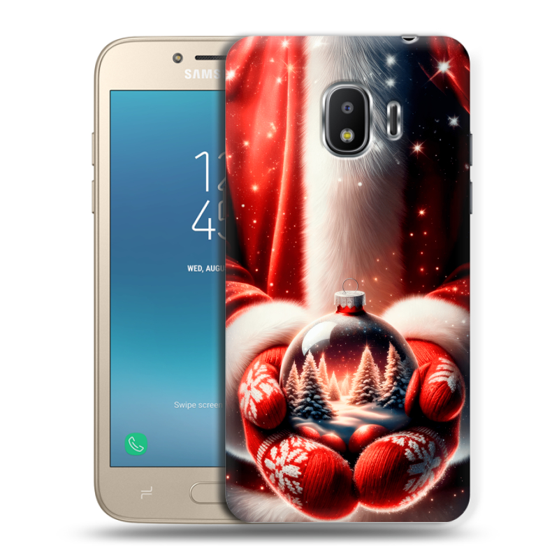 Силиконовый противоударный чехол на Samsung Galaxy J2 (2018) с принтом Новый год Силиконовый противоударный чехол на Samsung Galaxy J2 (2018) с принтом Новый год