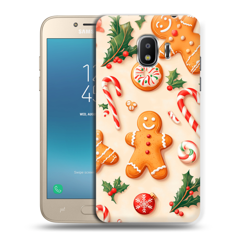 Пластиковый чехол на Samsung Galaxy J2 (2018) с принтом Новый год Пластиковый чехол на Samsung Galaxy J2 (2018) с принтом Новый год
