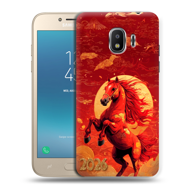 Пластиковый чехол на Samsung Galaxy J2 (2018) с принтом Новый год Пластиковый чехол на Samsung Galaxy J2 (2018) с принтом Новый год